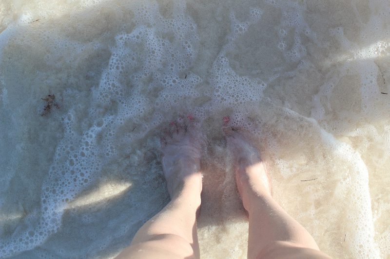 Gif animé de pieds à la plage