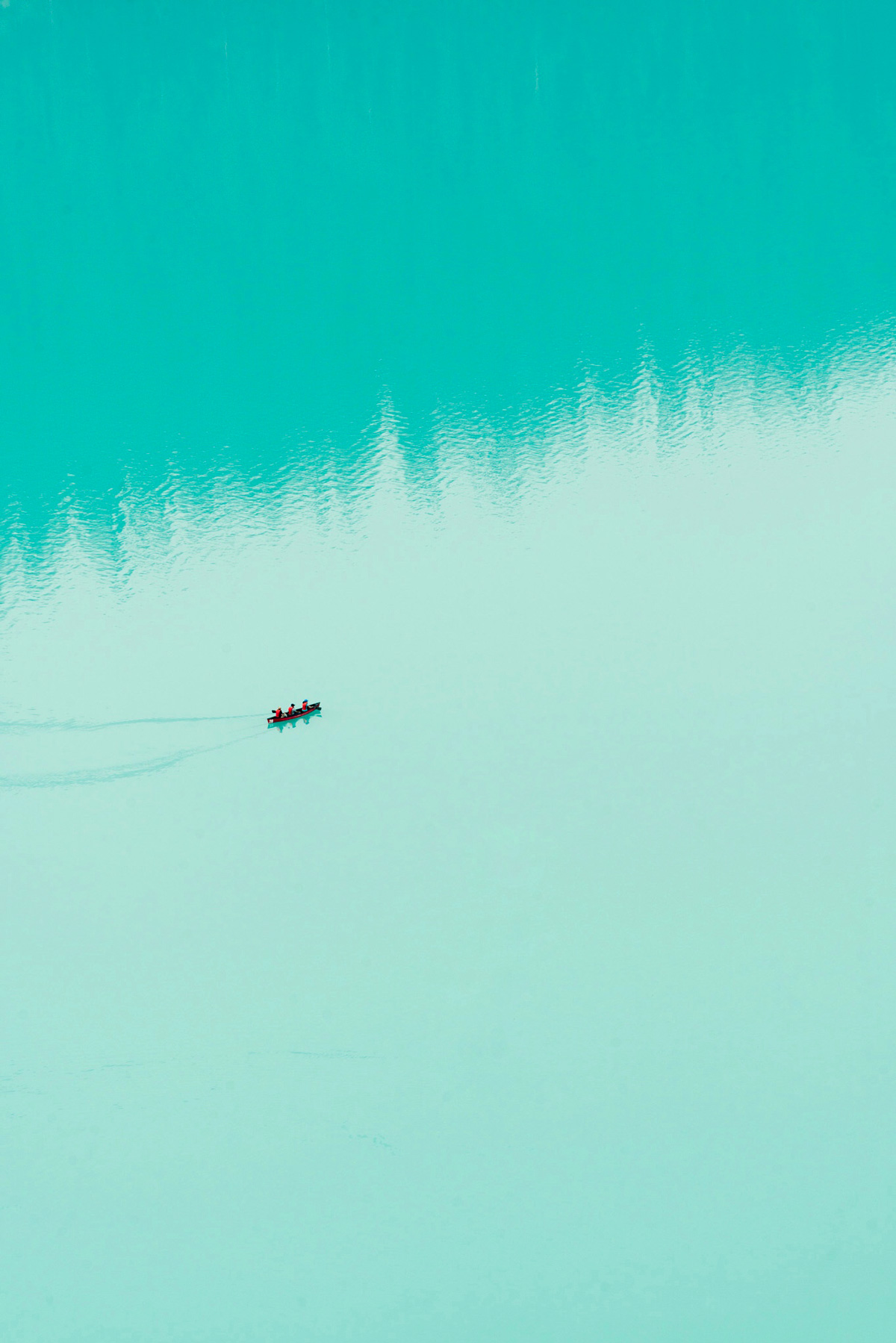 lac louise vu d'en haut