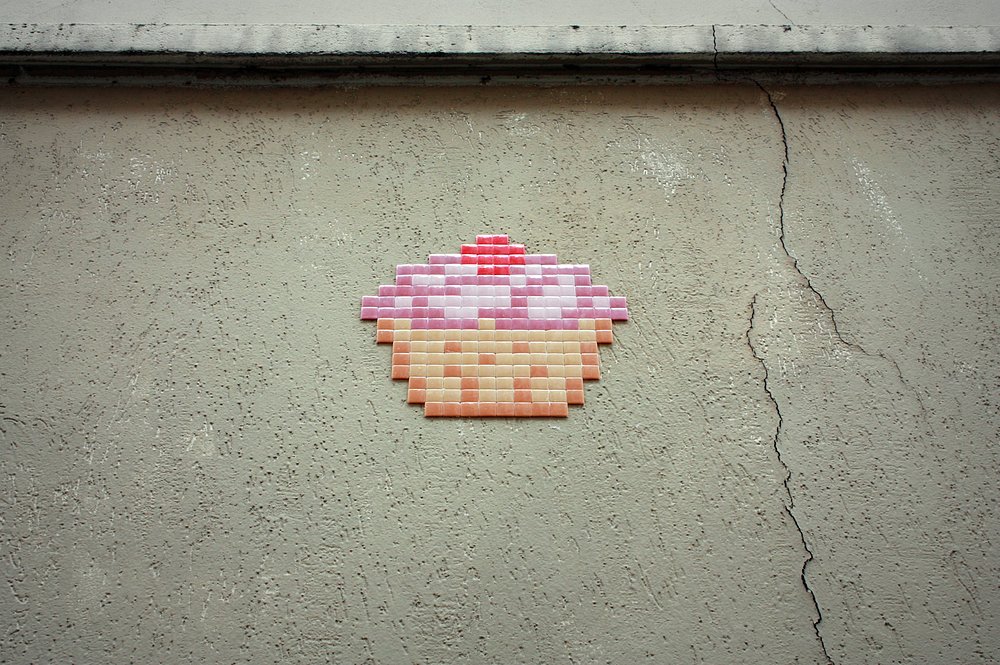 mosaïque cupcake street art