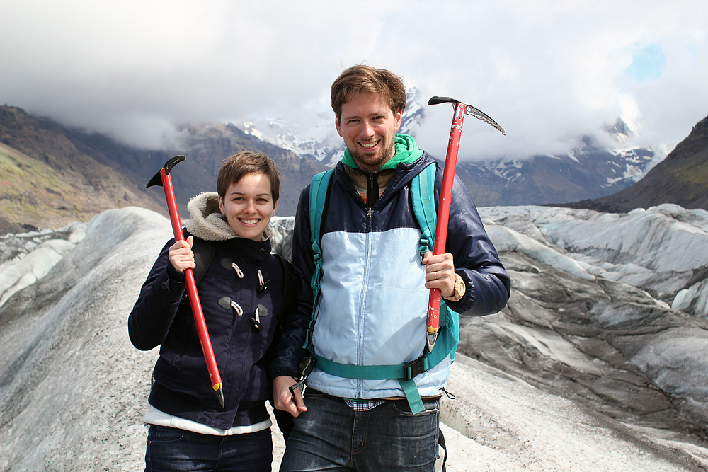Svinafellsjokull : marche sur le glacier