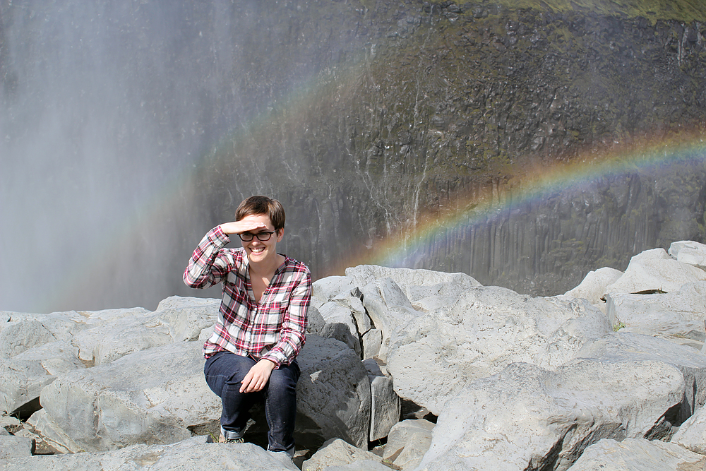 Dettifoss : arc-en-ciel