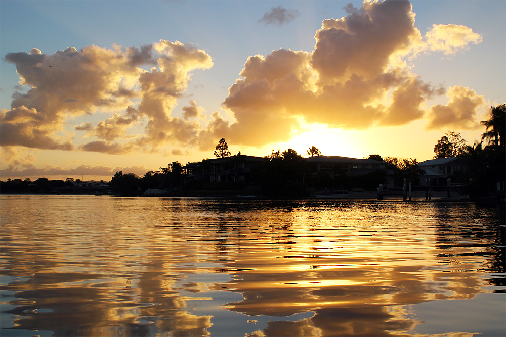 Coucher de soleil sur la rivière