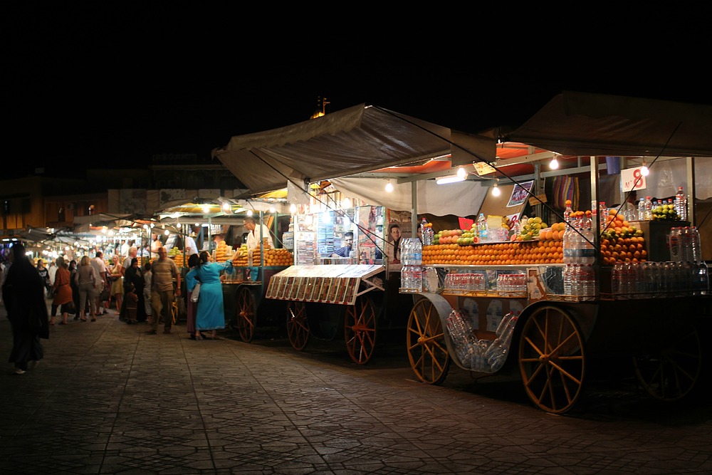 Jus d'orange sur la place Jemaa el Fna