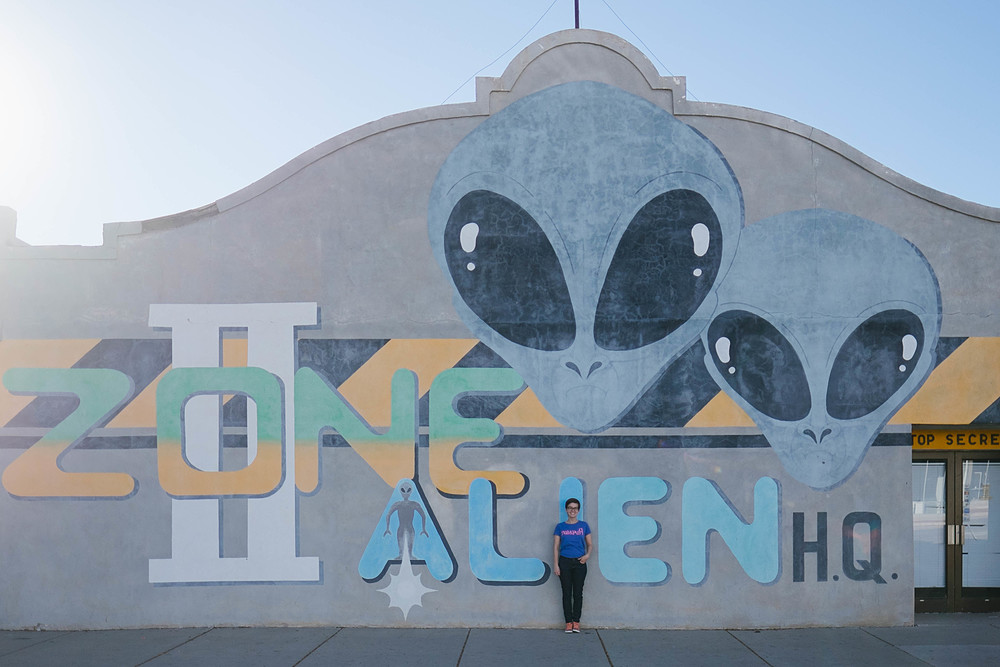 roswell street art alien zone