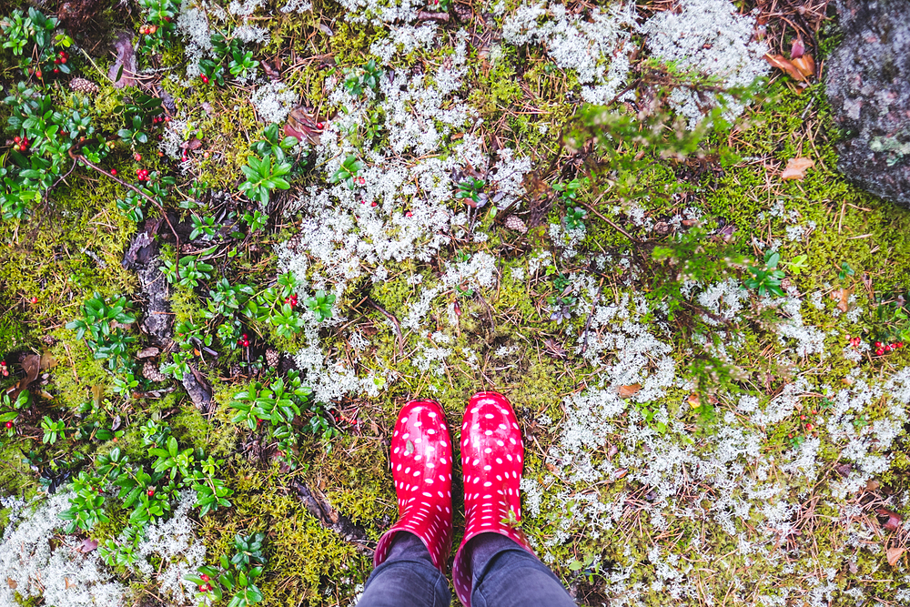 bottes en plastique rouges