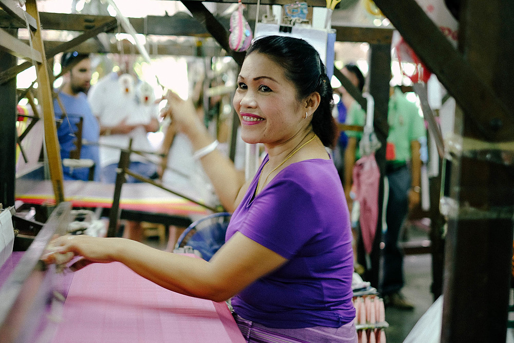 visite tissage soie thaïlande