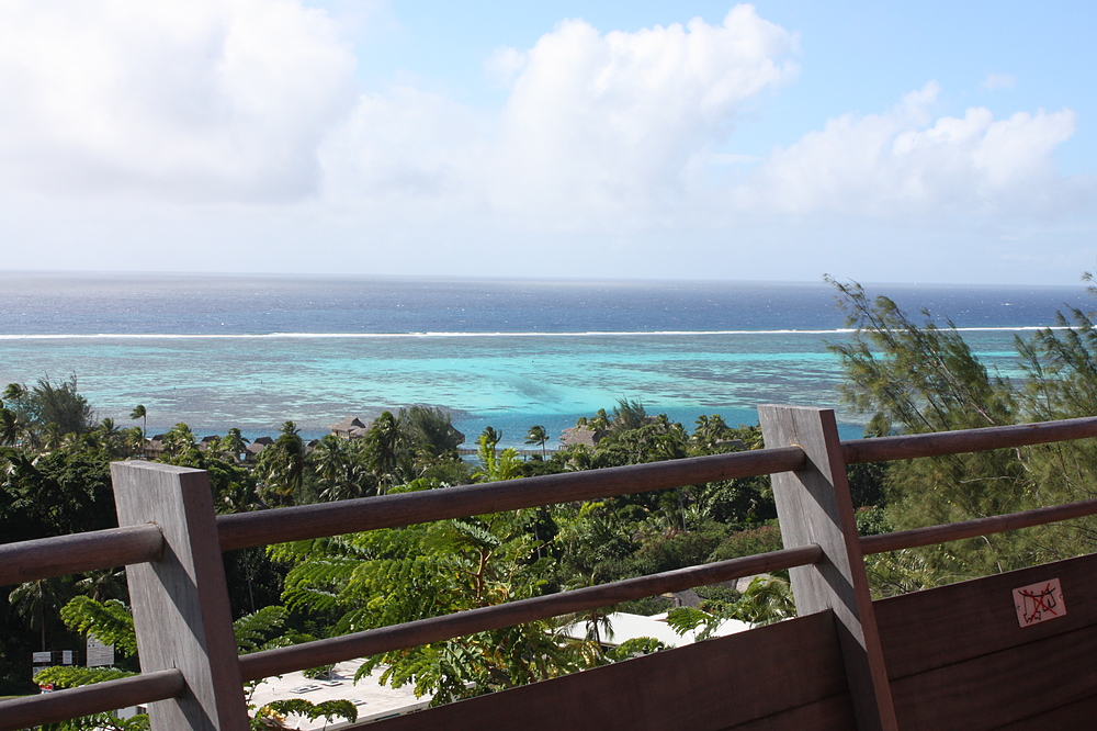 Vue depuis notre terrasse du Legends Resort à Moorea