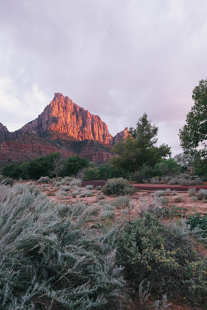 zion national parc sunset